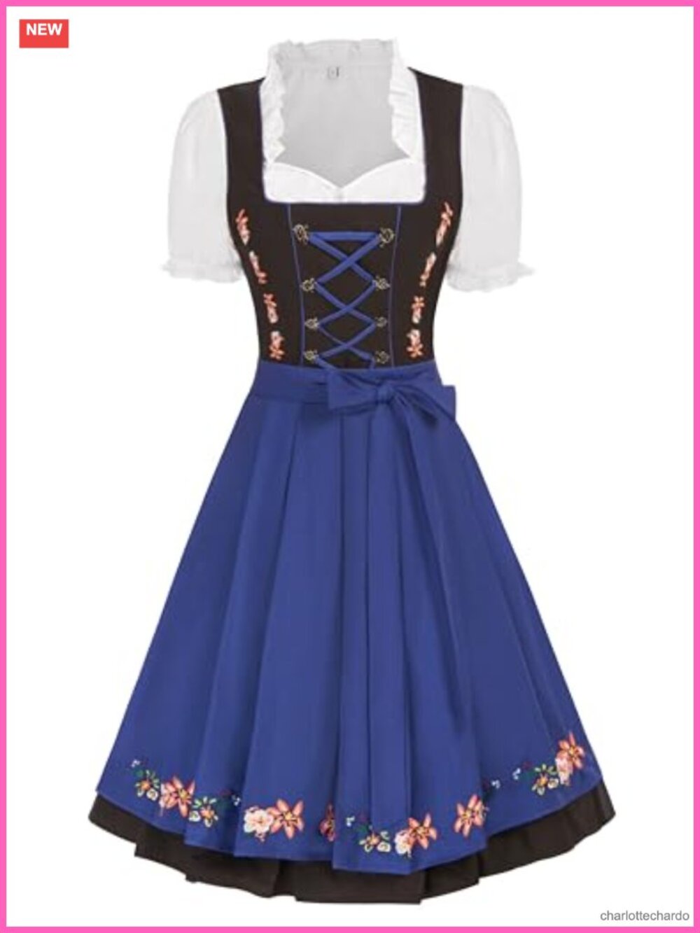 German Dirndl Dress 3 Piece Set Oktoberfest Carnival Costume